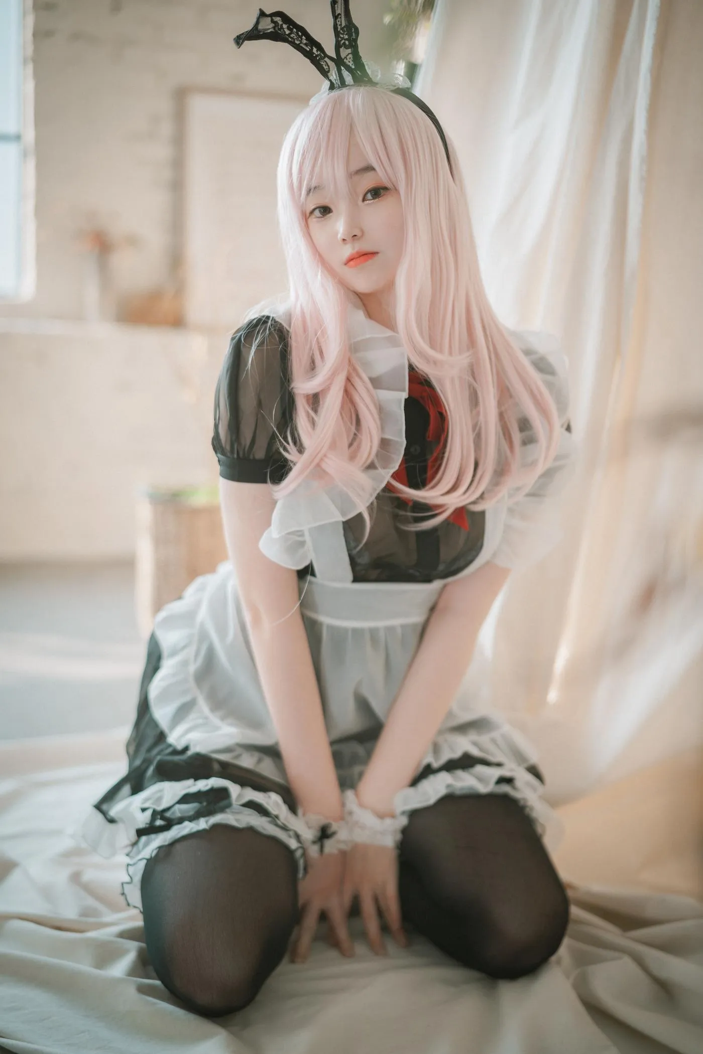 Bambi밤비 – NO.65 [DJAWA] Sheer Bunny Maid [51P]插图4